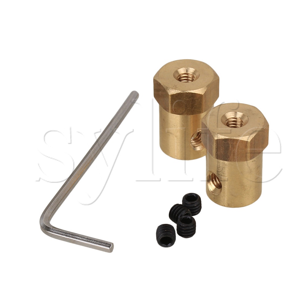 2pcs Brass Shaft Coupling Coupler DC Motor Connector Robot DIY Accessories 5mm