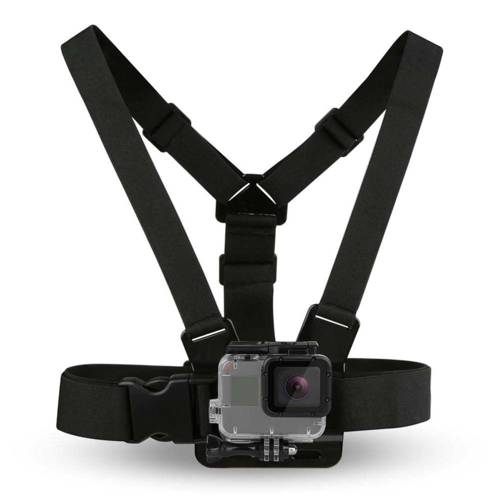 Zwart Duurzaam Ultra Meeslepende Verstelbare Harness Borstband Mount Borst Strap Mount Riem Voor Gopro Camera: Default Title