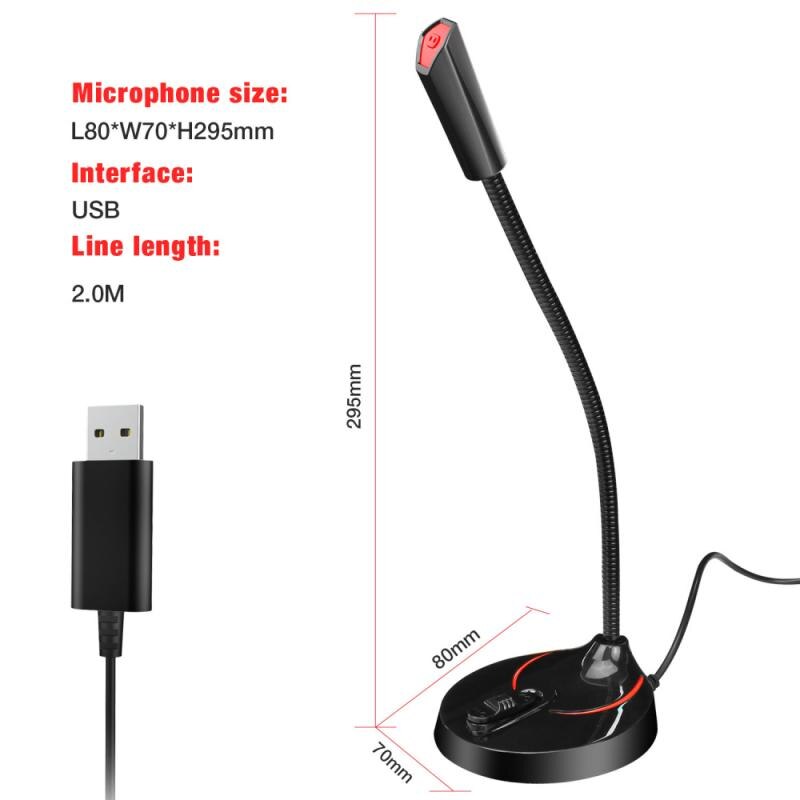 Micrófono de ordenador flexible de 360 grados, dispositivo USB sin unidad, Chat de voz, vídeo, para PC de escritorio,: 01