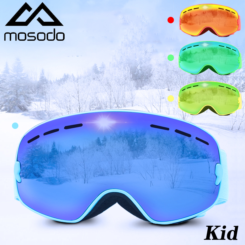Mosodo Kid Ski Bril Anti-Fog Sneeuw Bril UV400 Bescherming Otb Snowboard Gepolariseerde Brillen Voor Kind Kinderen Jongens Meisjes