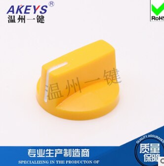Potenciómetro de dibujo de KN-27-16, perilla de Color de plástico de baquelita, banda de núcleo de cobre, potenciómetro conmutado, tapa de ASA, 10 Uds.: YELLOW