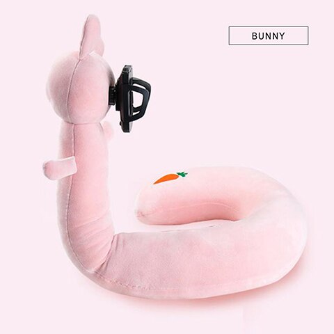 2-in-1 U-Förmigen Hals Kissen Mit Schwanenhals Tablette Telefon Halfter, PP Schaum Nickerchen Kissen mit flexibel Telefon Lesen Halfter,: Rosa