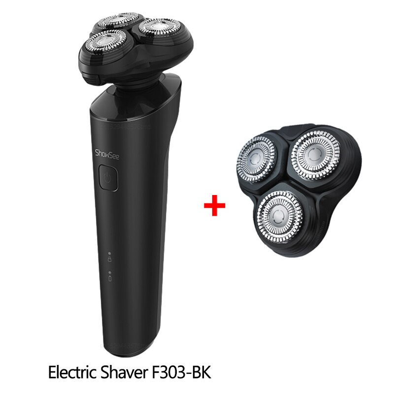 Showsee Electric Shaver Razor Beard Trimmer For Men Dry Wet Beard Trimmer Portable Rechargeable Washable Shaving Machine: XM-YP-677-With Cut