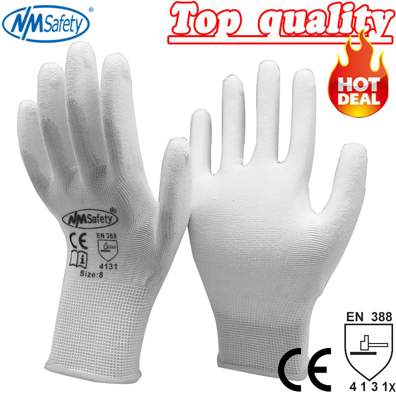 24 piezas/12 pares de guantes de trabajo para revestimiento de palma de PU guante protector de seguridad proveedores de seguridad profesionales de nitrilo: Otros / XL