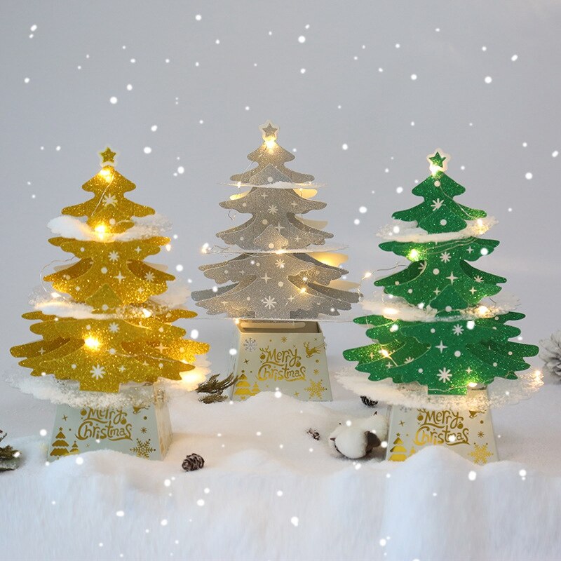 Décor de sapin de noël pratique à faire soi-même, bureau de noël, maison de Village de neige, décoration de noël pour la maison