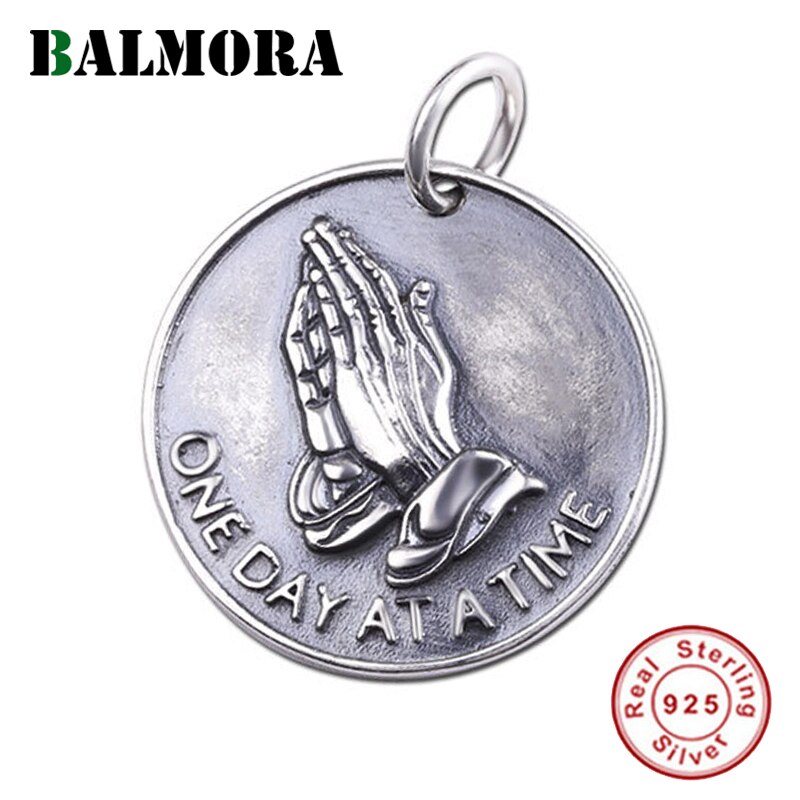 BALMORA Real 925 Plata de ley Dios oran colgante Vintage para collares mujeres hombres pareja Simple Punk joyería de