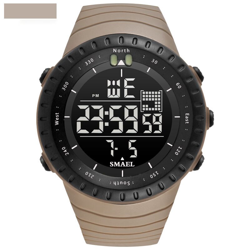 Multifunctionele Digitale Horloge Waterdicht Heren Horloges Casual Outdoor Sport Horloge Relogio Digitale: Khaki