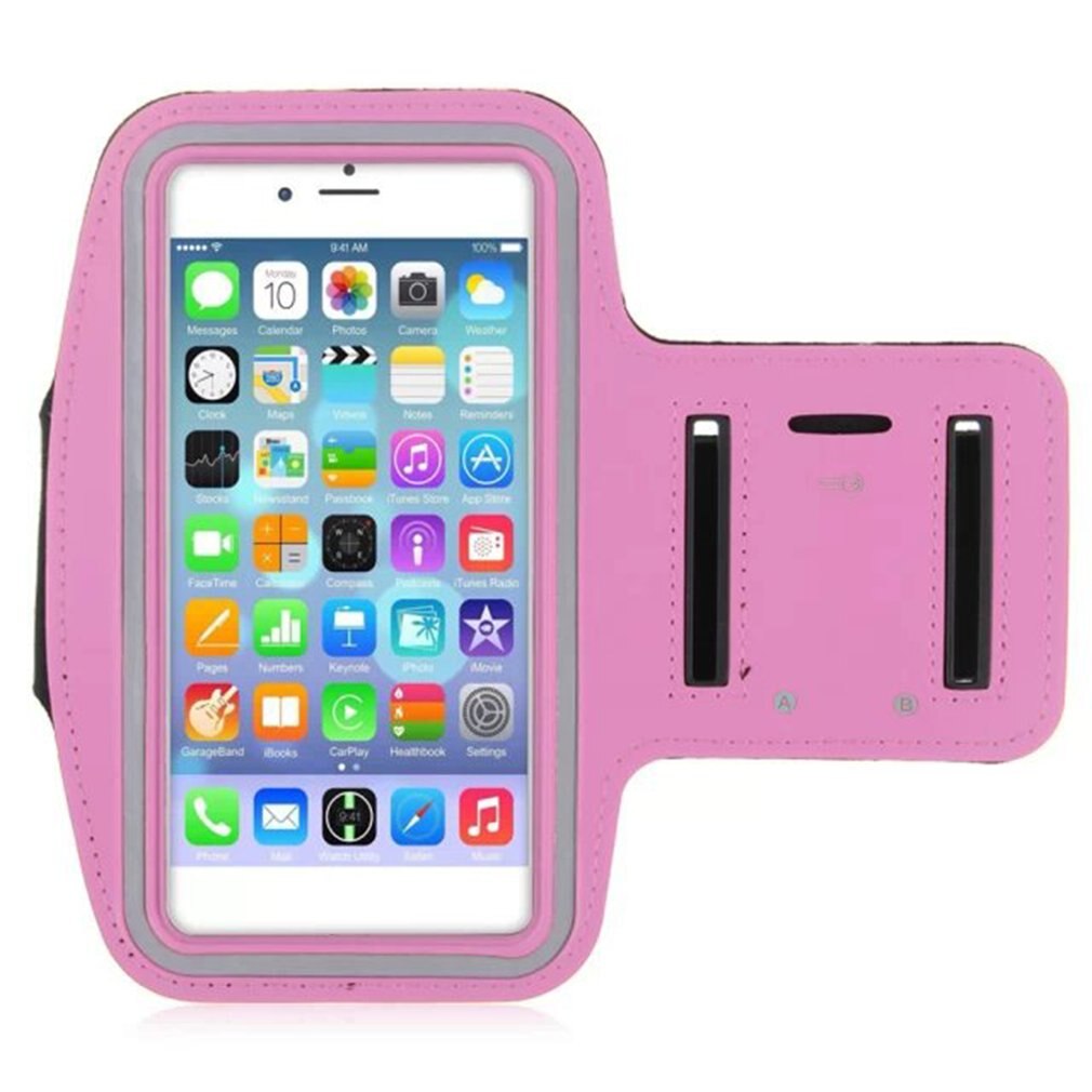 Running Bags Men Women Armbands Touch Screen Cell Phone Arms Band Phone Case Sports Accessories for 4.7-5.5 Inch Smartphone: 4.7 pink