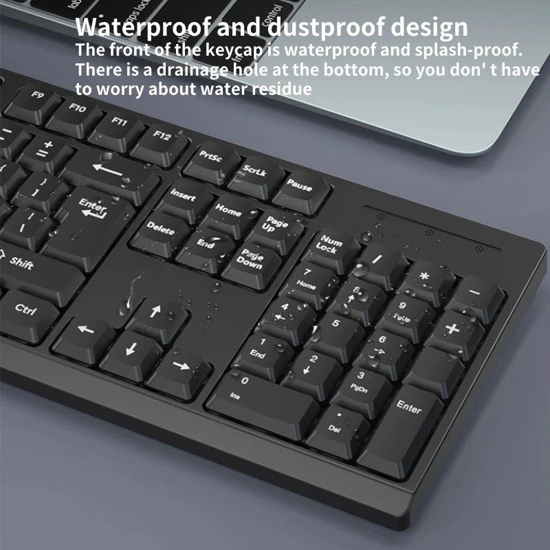 2,4g wireless keyboard and mouse set, 104- button standard keyboard, gaming keyboard and mouse kit, keyboard for laptop, tablet, pc accessories