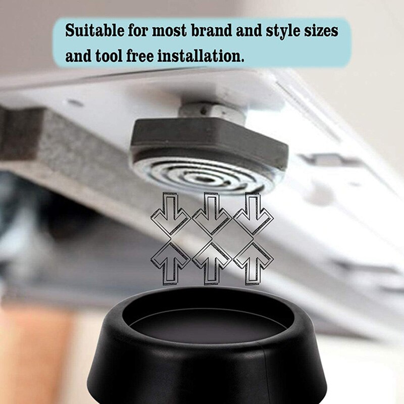 1Pcs White Washing Machine Foot Pads For Anti-vibration Washer And Dryer Anti Slip Mat Rubber Isolation Feet For Washing