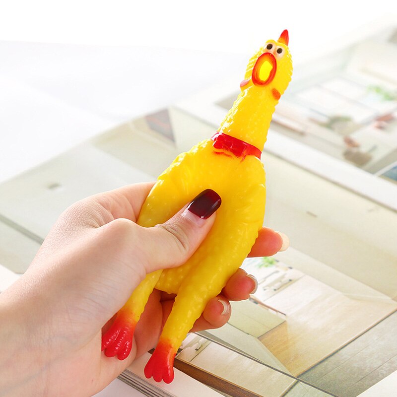 17cm Strange Screaming Rubber Chicken Squeeze Sound Toy Pets Toy Product Dog Toys Shrilling Gags & Practical Jokes Funny Gadgets