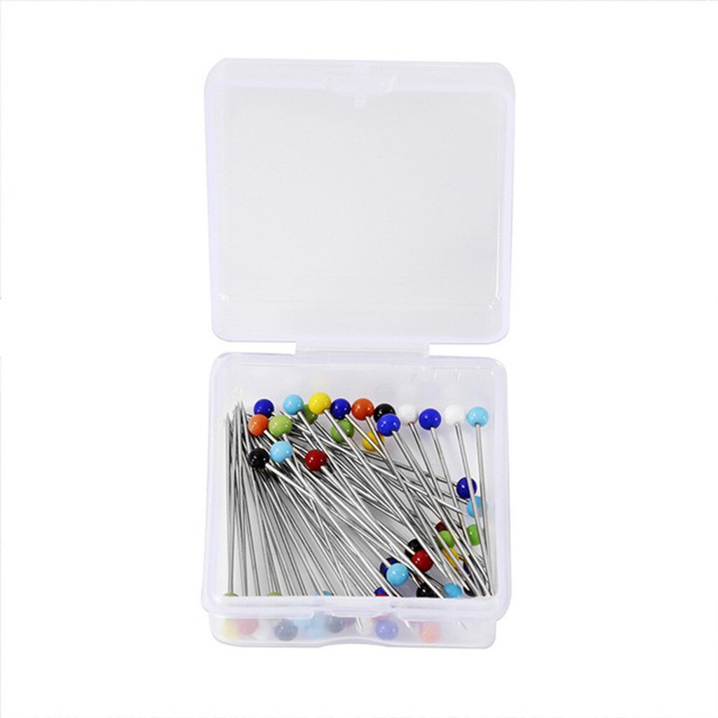100pcs Colour Pearlescent Needle Cross-Stitch Needle Socket Sewing Location Pearl Fixed Needle With Large Head Sewing Beedle