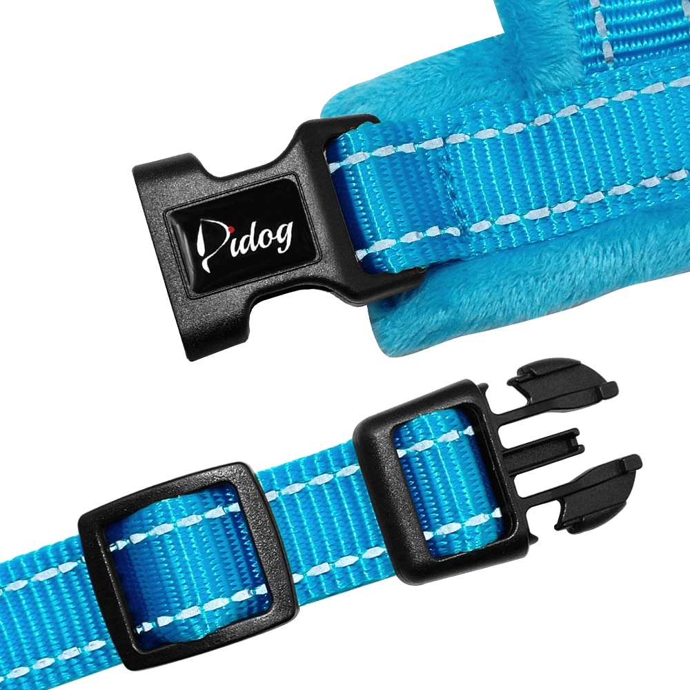 Pitbull Dog Harness Reflective Bull Dog Harness Step In Walking Pet Pug Harnesses for Small Medium Large Dogs Blue Black XS M L