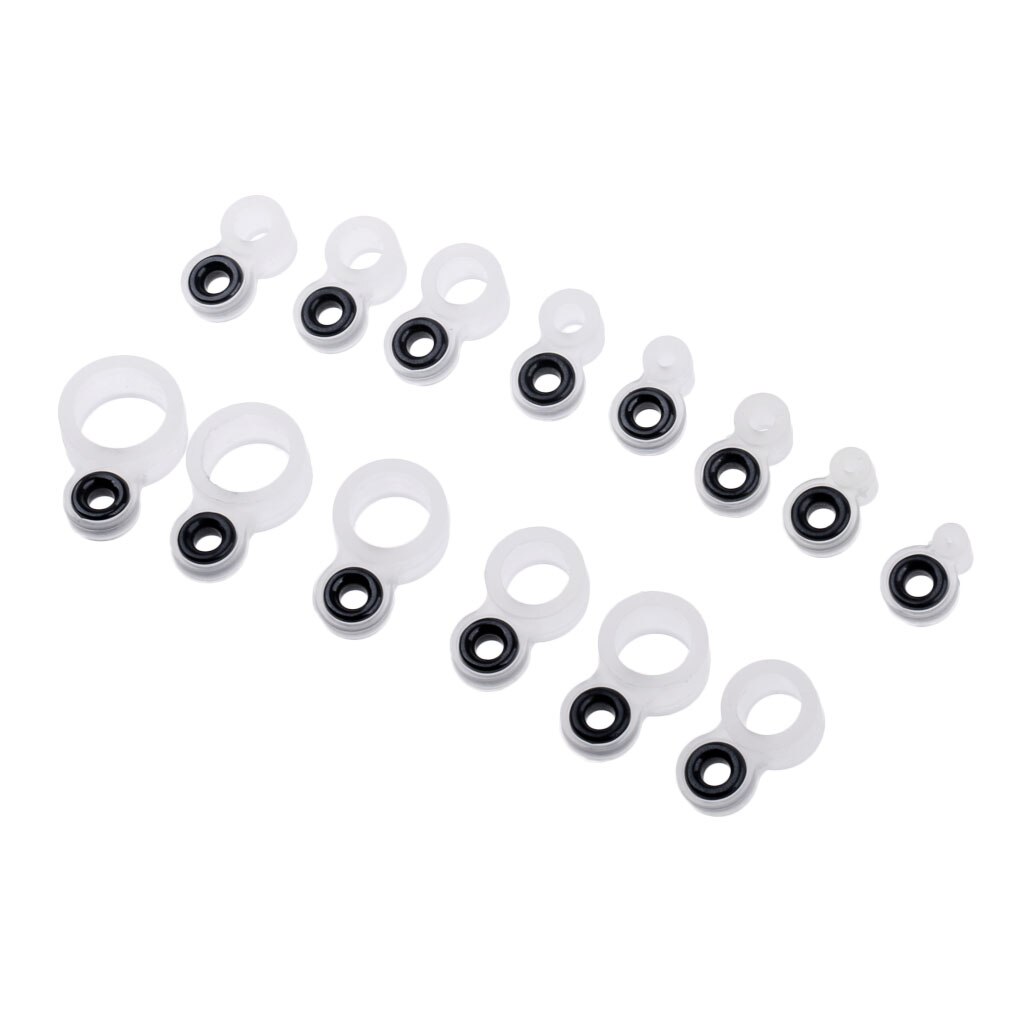 14Pcs/set Silicone and Ceramic Fishing Rod Guides Rod Repair Kit DIY Rod Tip Eye Rings - 14 DIFFERENT SIZES