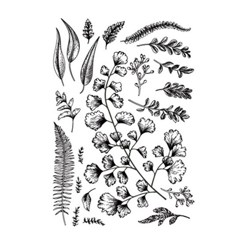 Flower Clear Stamp Leaves Rubber Stamps Transparent Silicone Seal for DIY Scrapbooking Photo Album Decorative Crafts Stamps: SE06