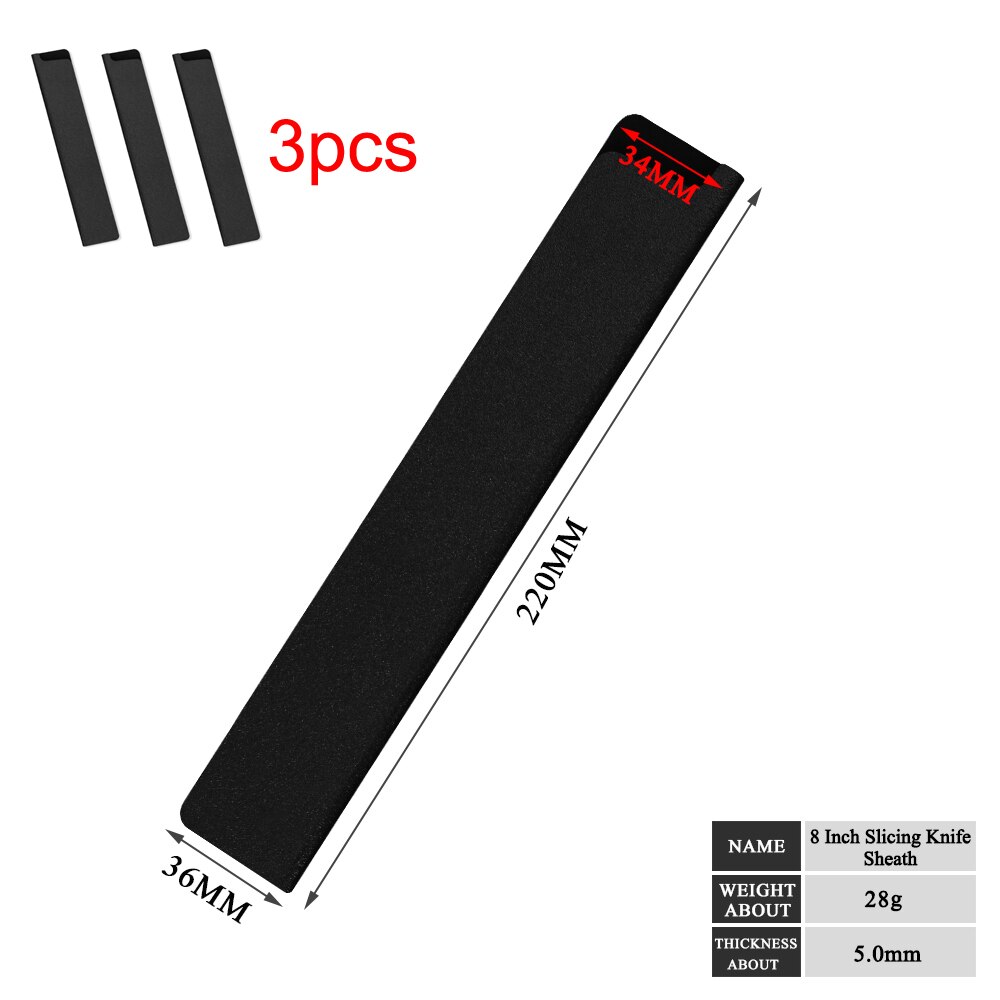 Samt Küche Messer Klinge Wachen Messer Klinge Schutz Set 3.5,5,5,8 zoll Edelstahl Messer Abdeckungen Küche Besteck Werkzeuge: 3pcs slicing