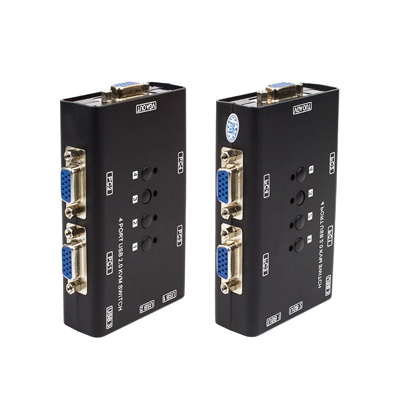 kvm Switch 4 Port Manual USB VGA Converter For four Computers Share A Set Of Mouse Keyboard And Monitor Send original cable