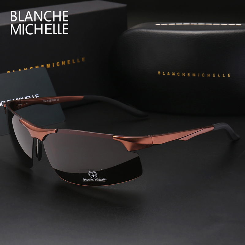 Aluminium Magnesium Mannen Zonnebril Gepolariseerde Sport Driving Night Vision Goggles Sunglass Vissen UV400 Randloze Zonnebril sunglasses men sun glasses man sunglass