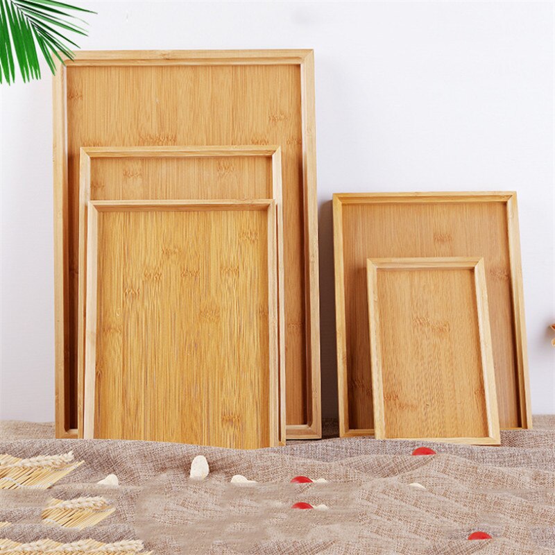 Drewniana bambusowa herbata Kung Fu kubek spodek talerz na owoce duża taca robić serwowania klasyczny miska na karmę suszenia naczynia prostokąt paleta