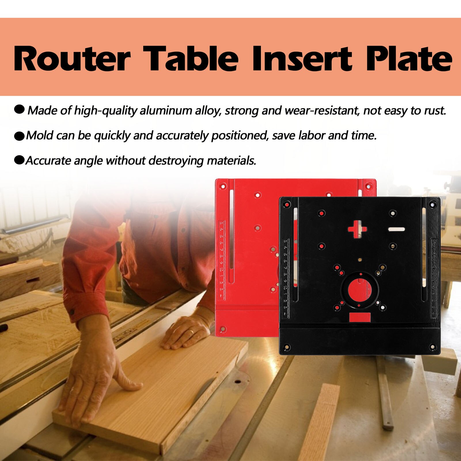 Router Table Insert Plate Electric Trimming Machine Jig Saw Flip Board Engraving Auxiliary Tool for Woodworking Work Benches