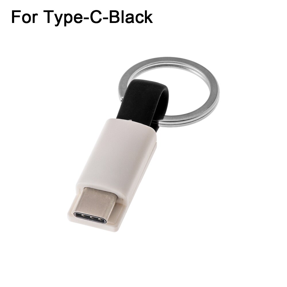 3 in 1 usb-kabel bärbar magnetisk telefonladdare laddningskablar typ c micro användbar mini usb-nyckelring android datalinje: Svart t