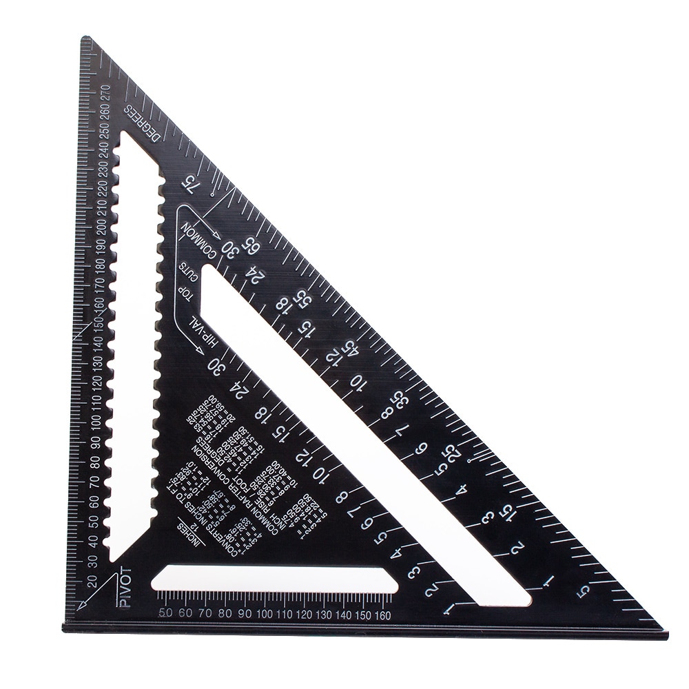 12inch Metric Squares For Woodworking Ruler Measuring Tool Aluminum Alloy Gauge Speed Square Roofing Triangle Ruler