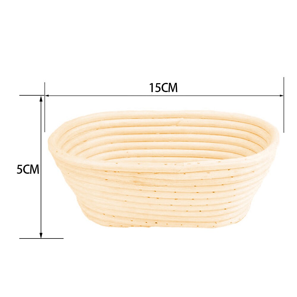 Natural Rattan Bread Proofing Basket Natural Oval Rattan Wicker Dough Fermentation Sourdough Banneton Bread Basket Baking Tools: Wood color