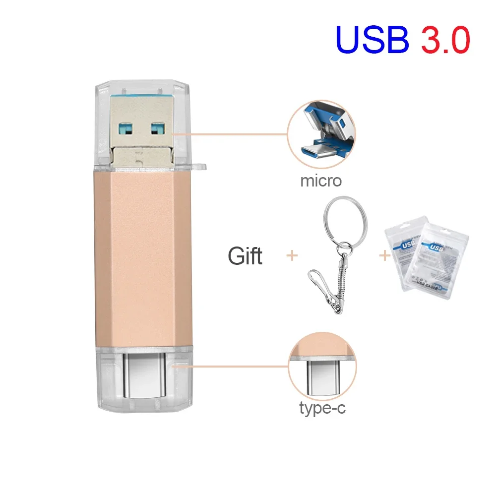 OTG Usb Stick Type C Pen Drive 128 GB 64 GB 32 GB 16 GB USB Flash Drive 3.0 Pendrive Hoge Snelheid Pendrive Voor Type-C Apparaat: Red / 32 GB