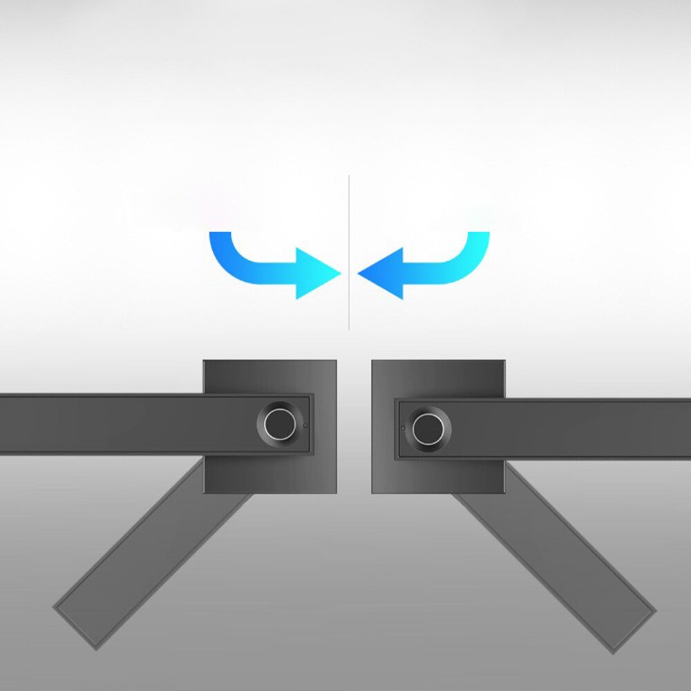 Square Smart Biometrics Lock Fingerprint Lock With Mechanical Key Handle Lock Anti-Theft For Home Office Apartment Hotel Garage