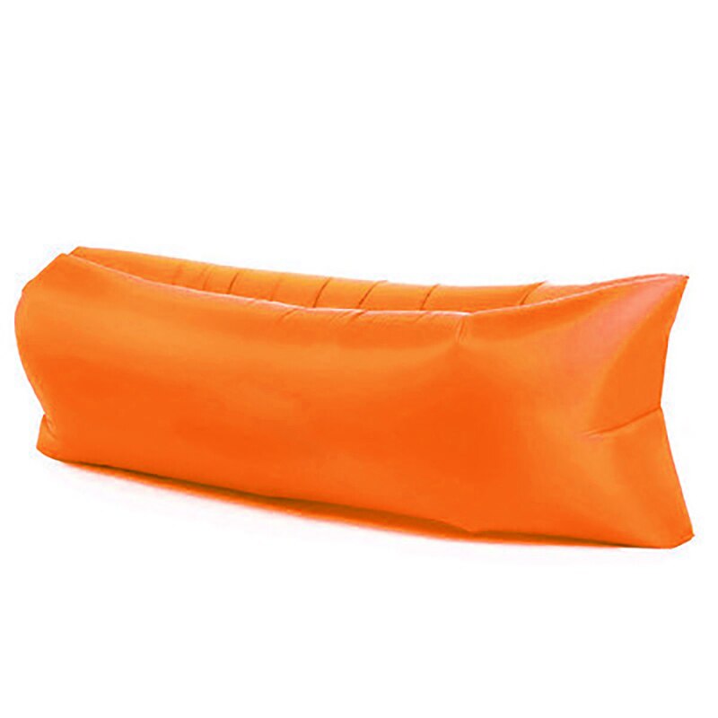 Udendørs camping oppustelig sofamåtte lazy bag 3 sæson ultralet strand soveluftseng liggestol sport camping rejsemåtte  x1a: Orange