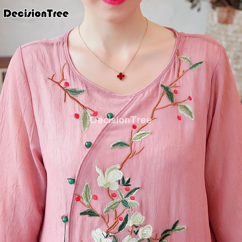 chinese dress cheongsam qipao folk style cheongsam women traditional chiffon cheongsam dress floral embroidery qipao dress