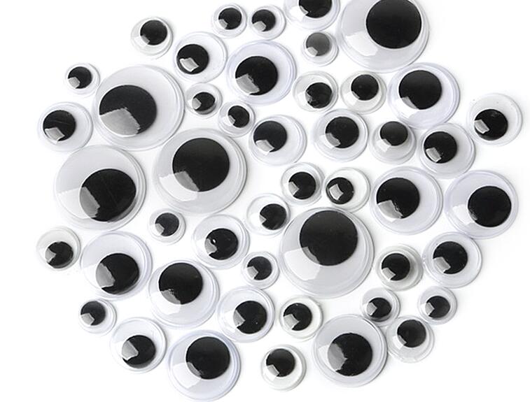 100 Pcs 20/22/24mm DIY Speelgoed Plastic Googly Wiggly Beweegbare Black Joggle Ogen niet Zelf- lijm Poppen Oog Voor Poppen Gebruikt