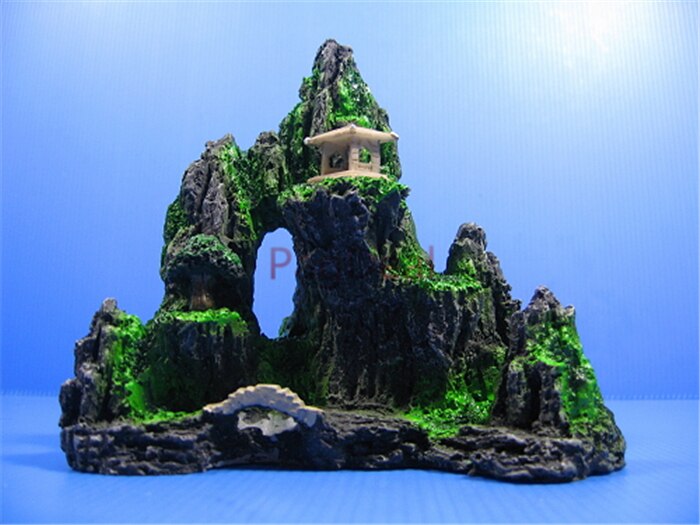 L6.1 "akvarium ornament dekoration bjerghulebro til fisk akvatisk tank