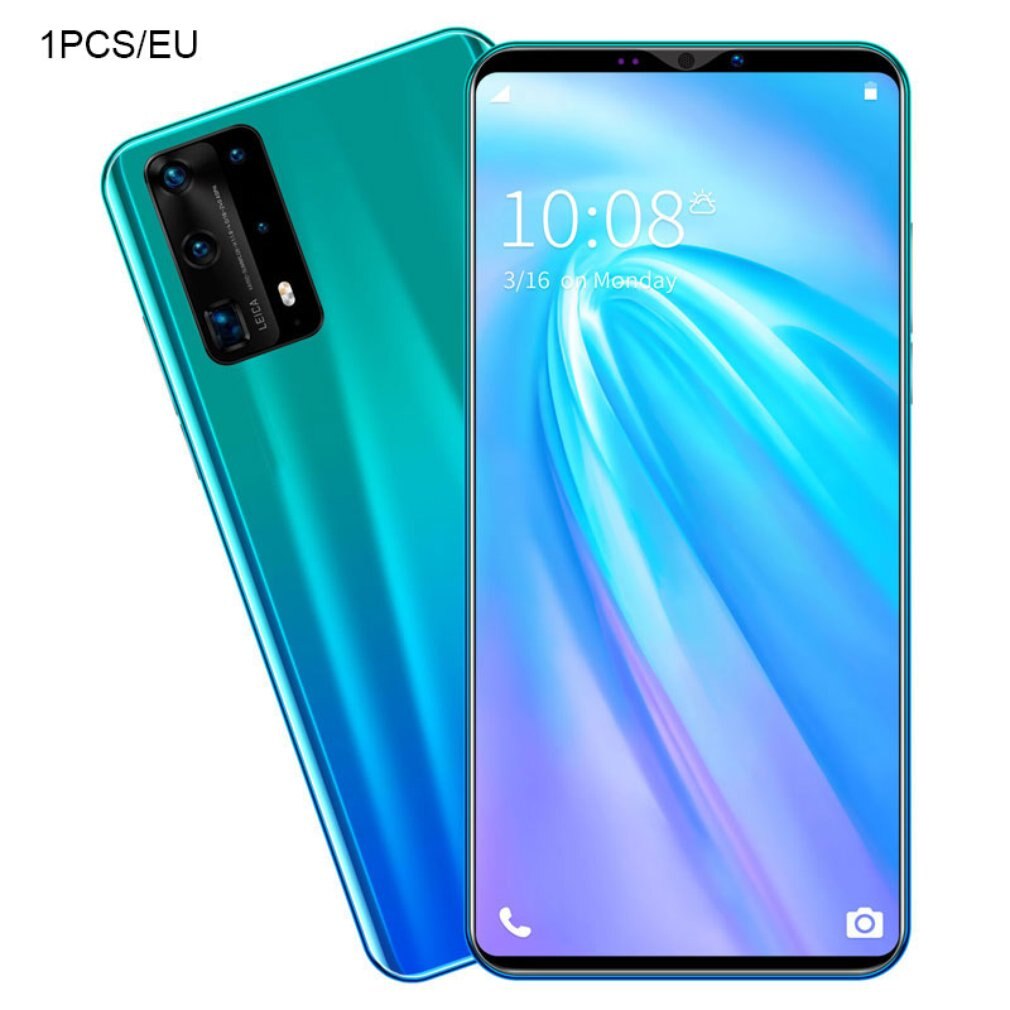 Dual-Core P40 Pro Smartphone 5 Inch Screen Smartphone 512M+4G Android Smartphone 3D Glass Plated Back Cover Blue