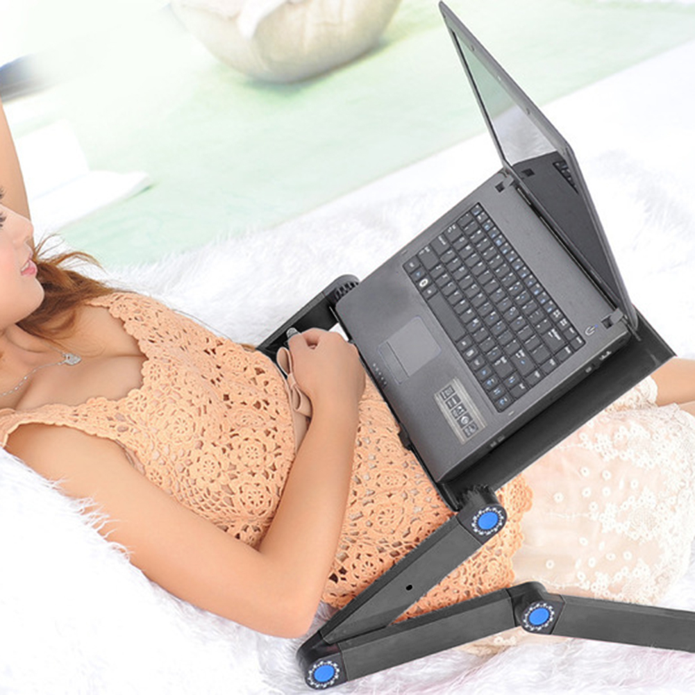 Aluminum Alloy Folding Lapdesks Bed Laptop Computer Desk Adjustable Notebook Tablets Stands Tray Folding Table