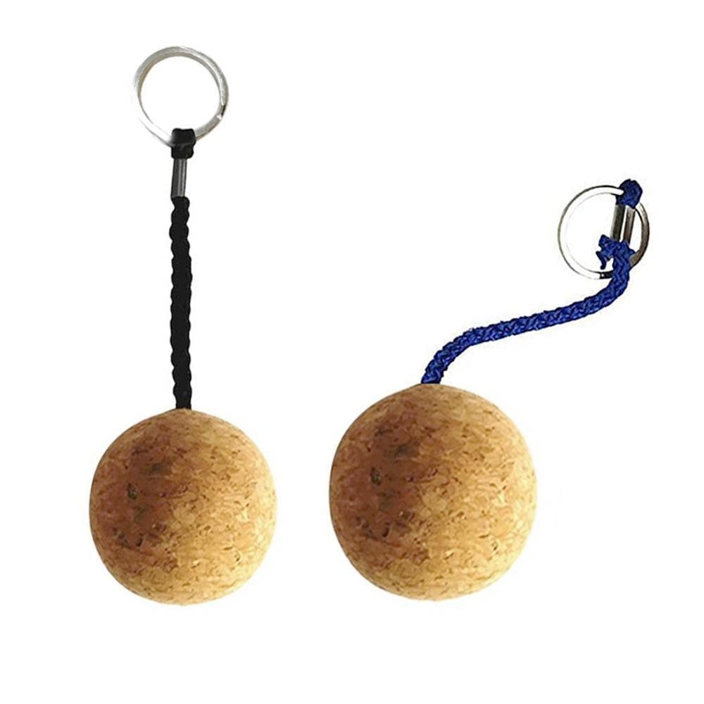 2 st 53mm / 35mm kork boll nyckelring flytande boj nyckelring hållare för vattensporter strand resor fiske dykning roddbåtar
