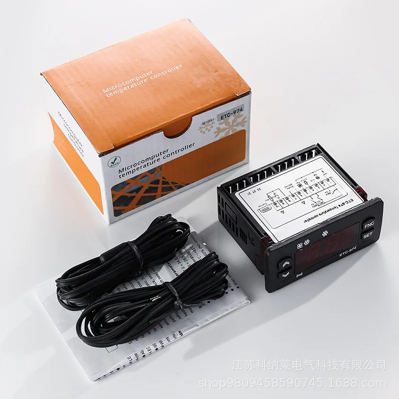 ETC-974 Temperature Controller Refrigerator Defrosting Heating Control Thermoregulator with Dual NTC Sensor 220V