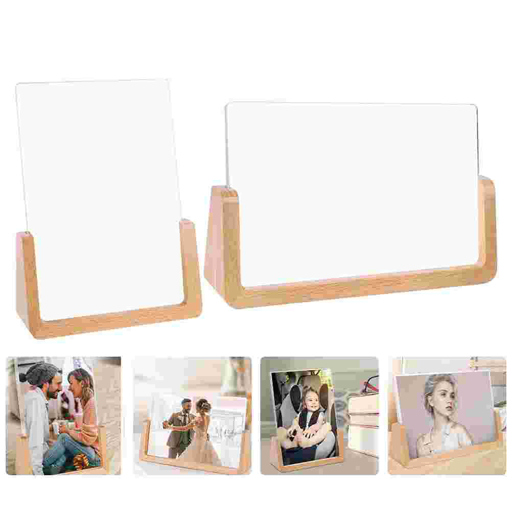 1pc Photo Frame Modern Wooden U-shaped Photo Frame for Office