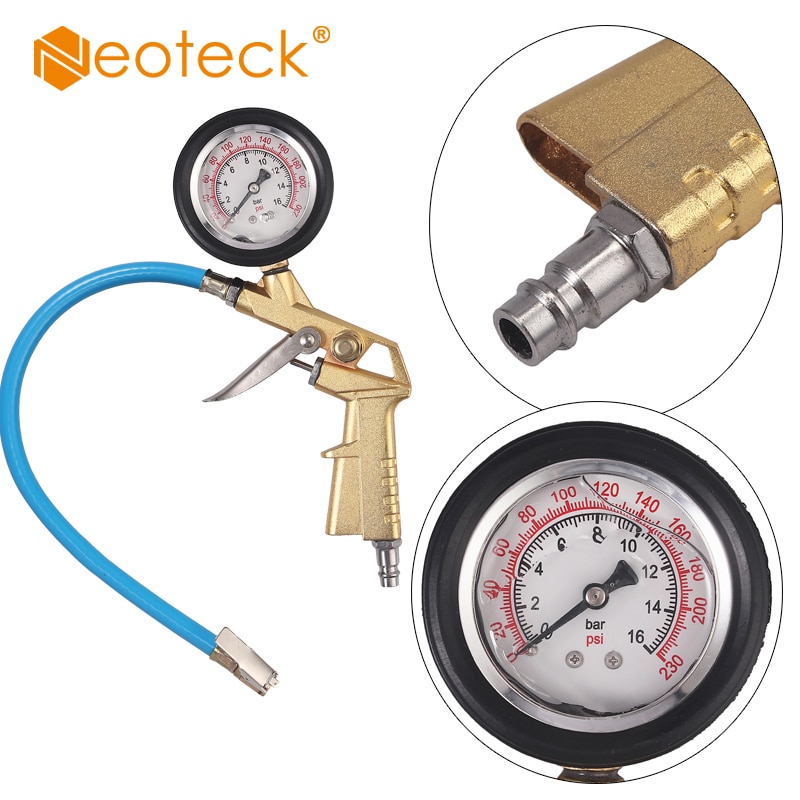 Neoteck High-Precision 0-230PSI Stainless Steel Manometer Liquid Filled Pressure Gauge Air Oil Water Hydraulic Pressure Gauge