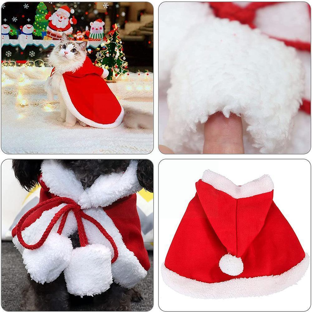 Funny Pet Dogs Christmas Clothes Christmas Cat Dog Hat Cosplay Costume Dogs Dress Christmas Cloak Clothing Cats Year Co M8F0