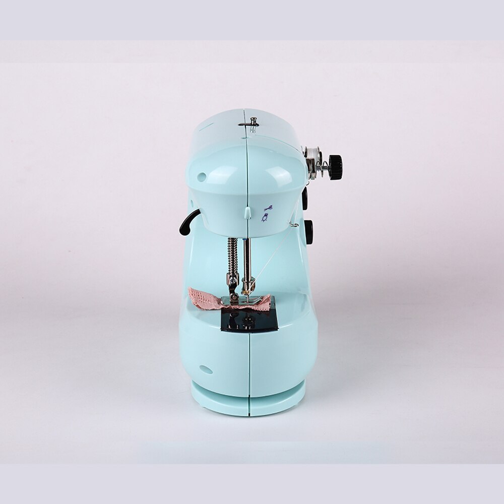 Sewing Machine Mini Portable Household Small With Night Light Pedal Electric Set Multifunctional Handicraft Repair Beginner Blue