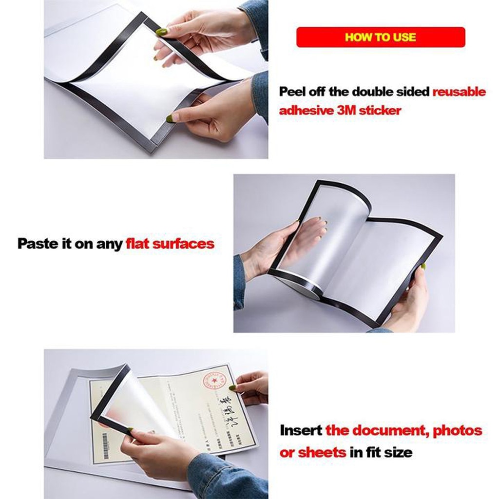 Magnetic Photo Frame Home A4 A3 Certificate Protection Cadre Poster Frames Refrigerator Wall Pictures Retrato Cover Document