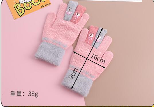 For 4~7Y Kids Winter fingers warm soft knitted boy gloves carton girls thin gloves for Kids