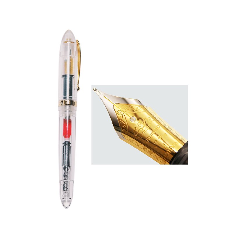 Stylo-plume lorelei transparent à remplissage convertisseur, pointe fine, 0.5mm pointes, fournitures de bureau, fournitures scolaires et de papeterie: Or