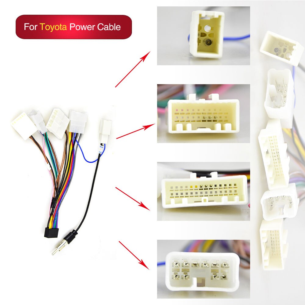 Camecho-Cable de Radio para coche, conector adaptador de Cable para Volkswagen, ISO, Hyundai, Kia, Honda, Toyota y Nissan, 2Din