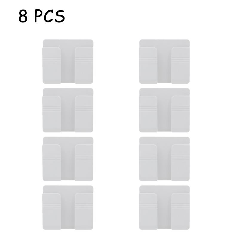 1-4 pçs caixa de armazenamento montada na parede multifuncional perfurador livre organizador tv controle remoto diy plugue do telefone móvel suporte de carregamento: Rosa