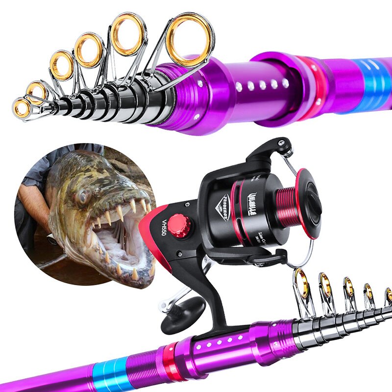 peche a la carpe article de pêche canne à pêche casting ensemble casting canne et moulinet canne a peche Sougayilang – canne à pêche Spinning de 2.1 à 3.6M, accessoire Combo de pêche à la mouche et moulinet
