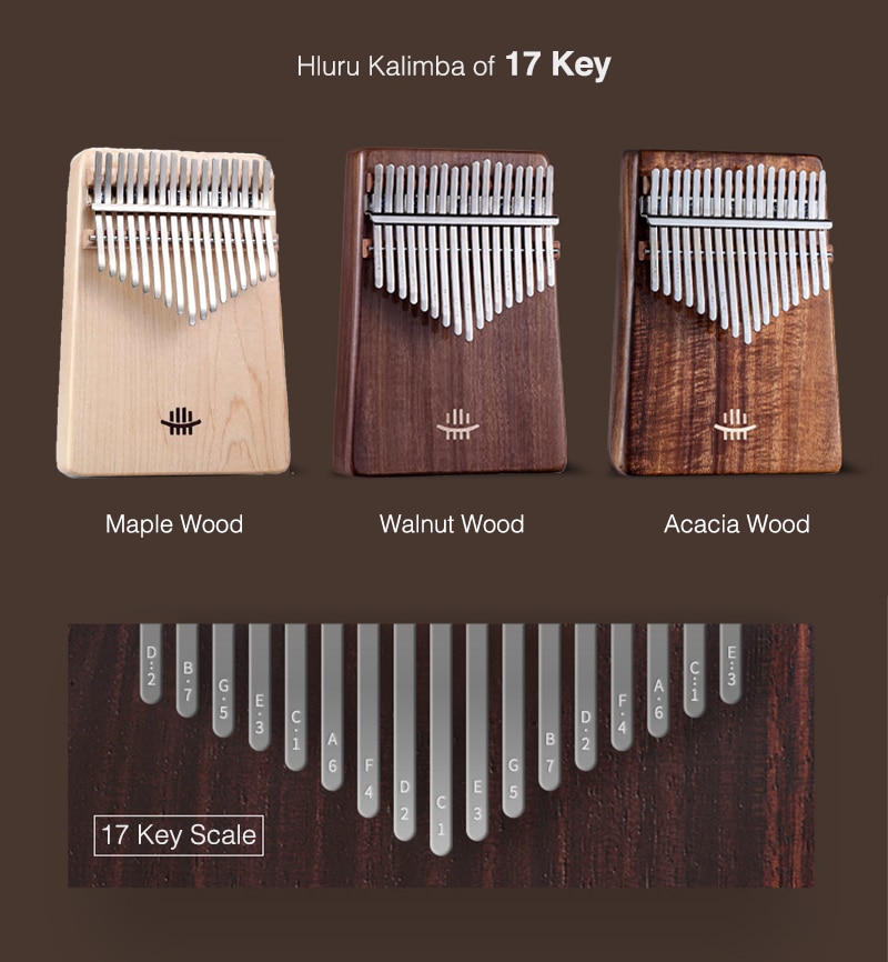 17 21 Key Kalimba Wooden Figure Keyboard Thumb Piano Musical Instruments Chamfer Calimba Mini Kalimbas Accessories