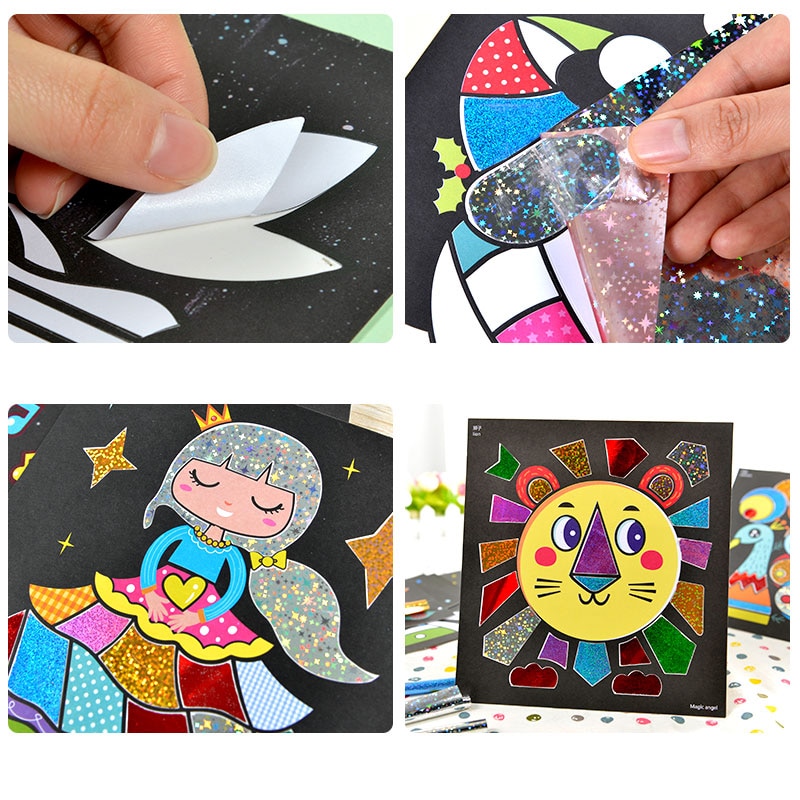 15/pcs Cute fairy tale style DIY Magic transfer sticker Transfer painting crafts for kids arts and crafts toys for children