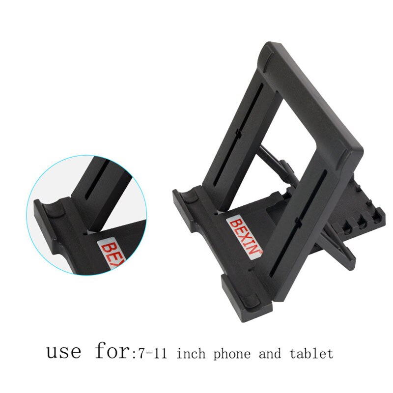 Verstelbare tabletstandaard, draagbare opvouwbare plastic standaard voor ipad 7-11 inch voor apple e-book mini, grote mobiele telefoon
